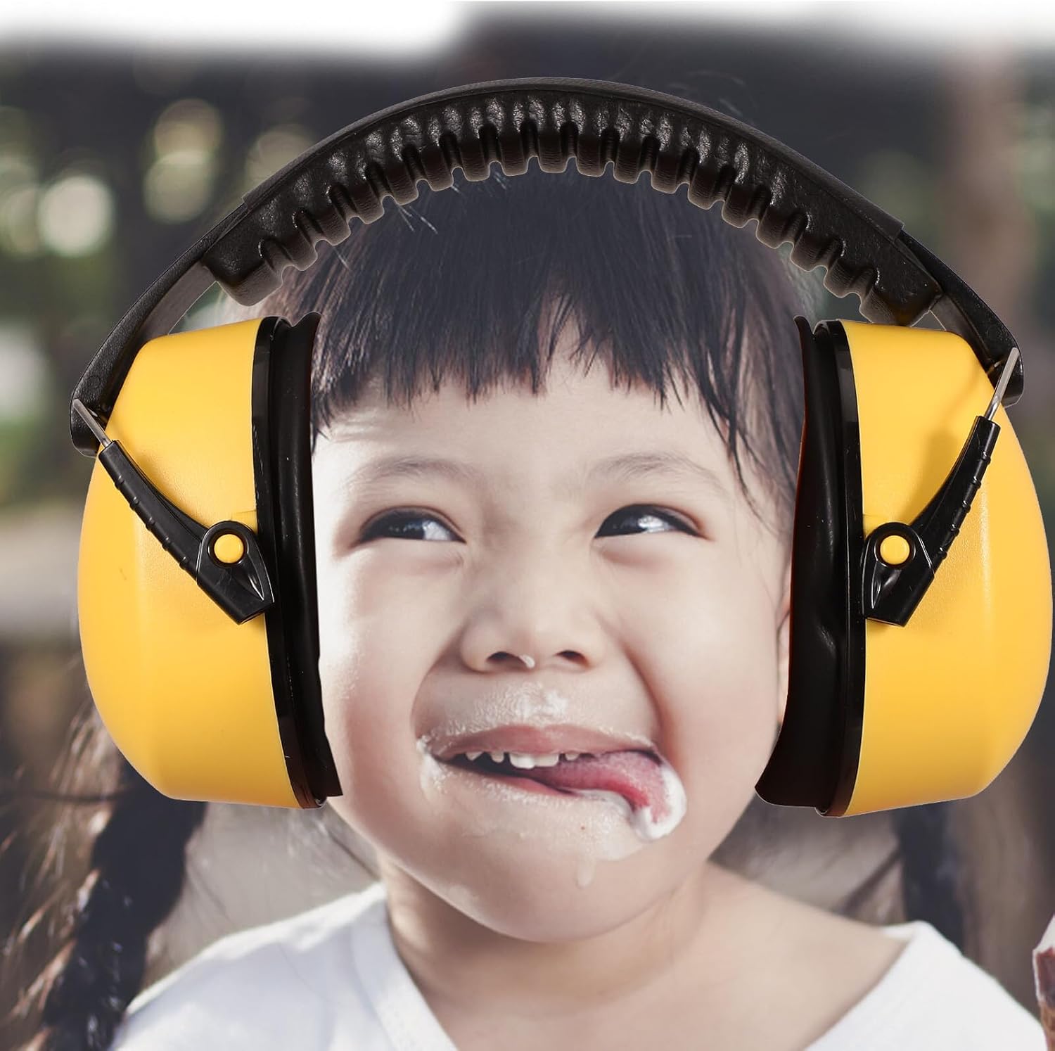 Toyvian Noise Cancelling Ear Muffs for Sleeping and Learning, Sound Proof Ear Protection with Adjustable Headband, Lightweight Yellow Earmuffs for Hearing Safety