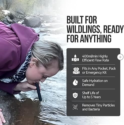 Miniatura 7 de Sierra Madre Pure Water Straw - Paja purificadora con filtro de agua para mochileros, campamentos, senderismo, viajes, equipo y suministros de