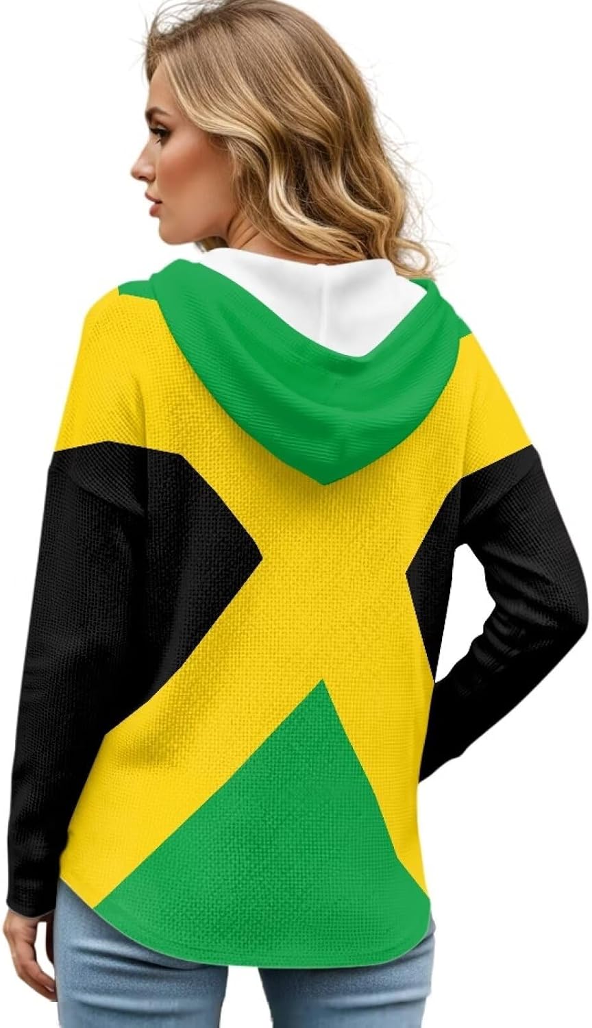 Hooded Tops for Women 2026 Long Sleeve Shirts for Loose Fit Imitation Waffle Pullover Oversized Sweatshirts S - 3XL