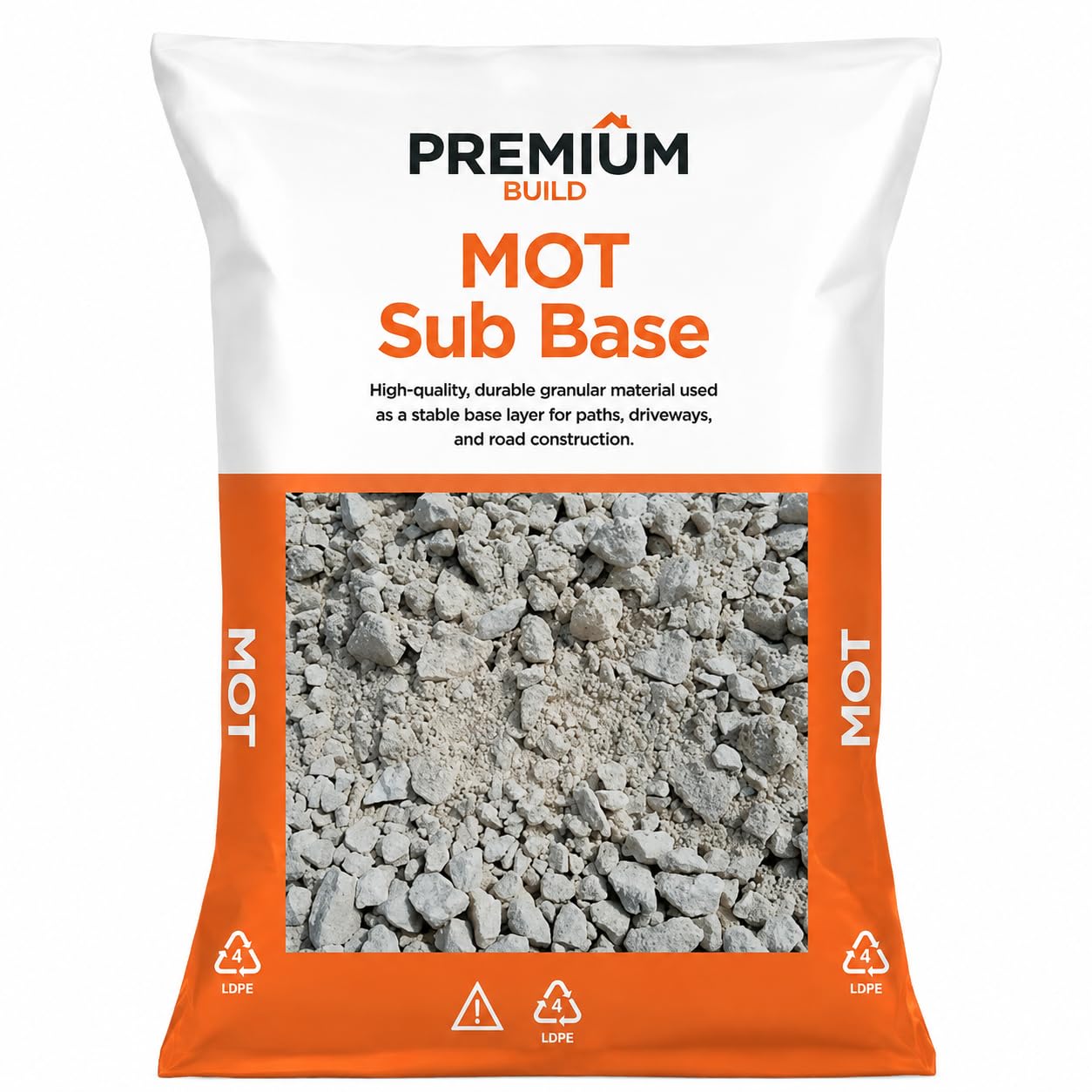 MOT Type 1 Sub Base Aggregate – Approx. 25kg Major Bag – Crushed Stone Hardcore for Driveways, Patios, Paths & Foundations