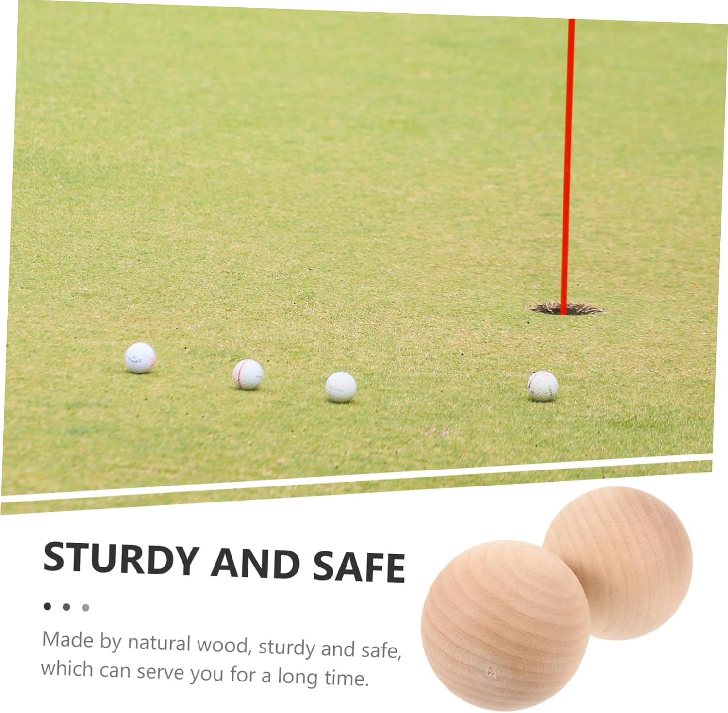 BESTonZON 4Pcs Wooden Bocce Balls Set Grass Lawn Game for Boys and Girls Adults Portable Wood Balls for Outdoor Recreation Includes Carry Bag Measuring Tape