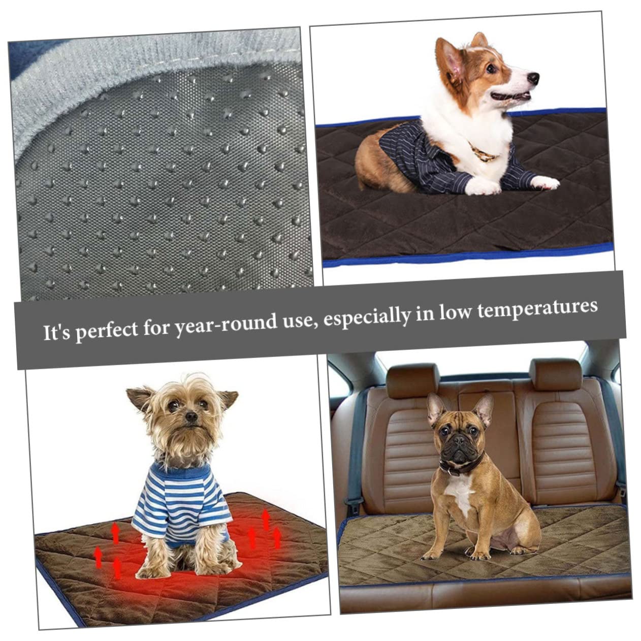 FOMIYES Tapis Chauffant pour Animaux de Compagnie Autochauffant Hiver