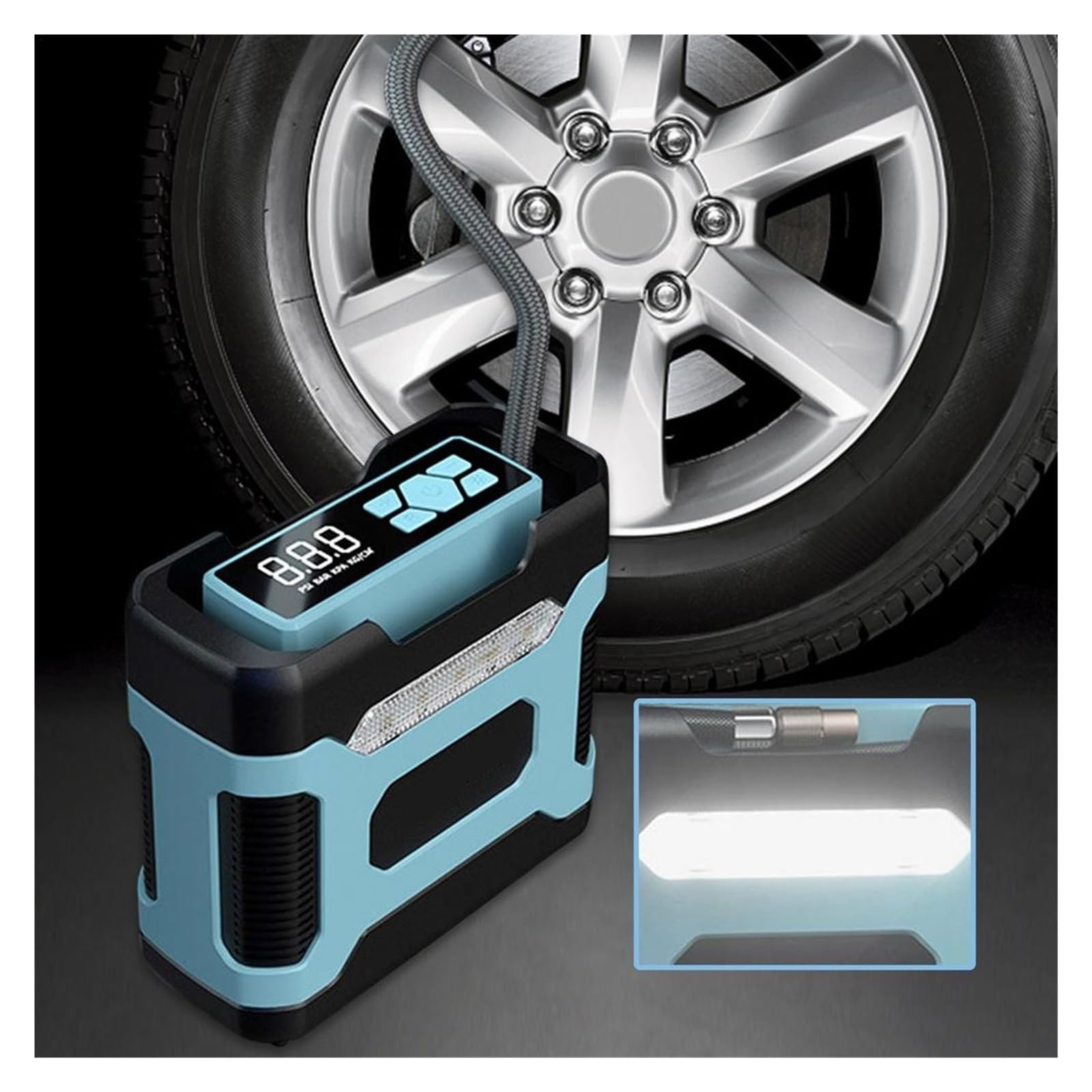 12V Inflator Do Opon Sprężarka Powietrza Akumulatorowa Elektryczna Pompka Rowerów Samochodowych Motocykle Pompa Piłek Zasilanie Pompy Napełniania Powietrzem Natychmiastowa Inflacja
