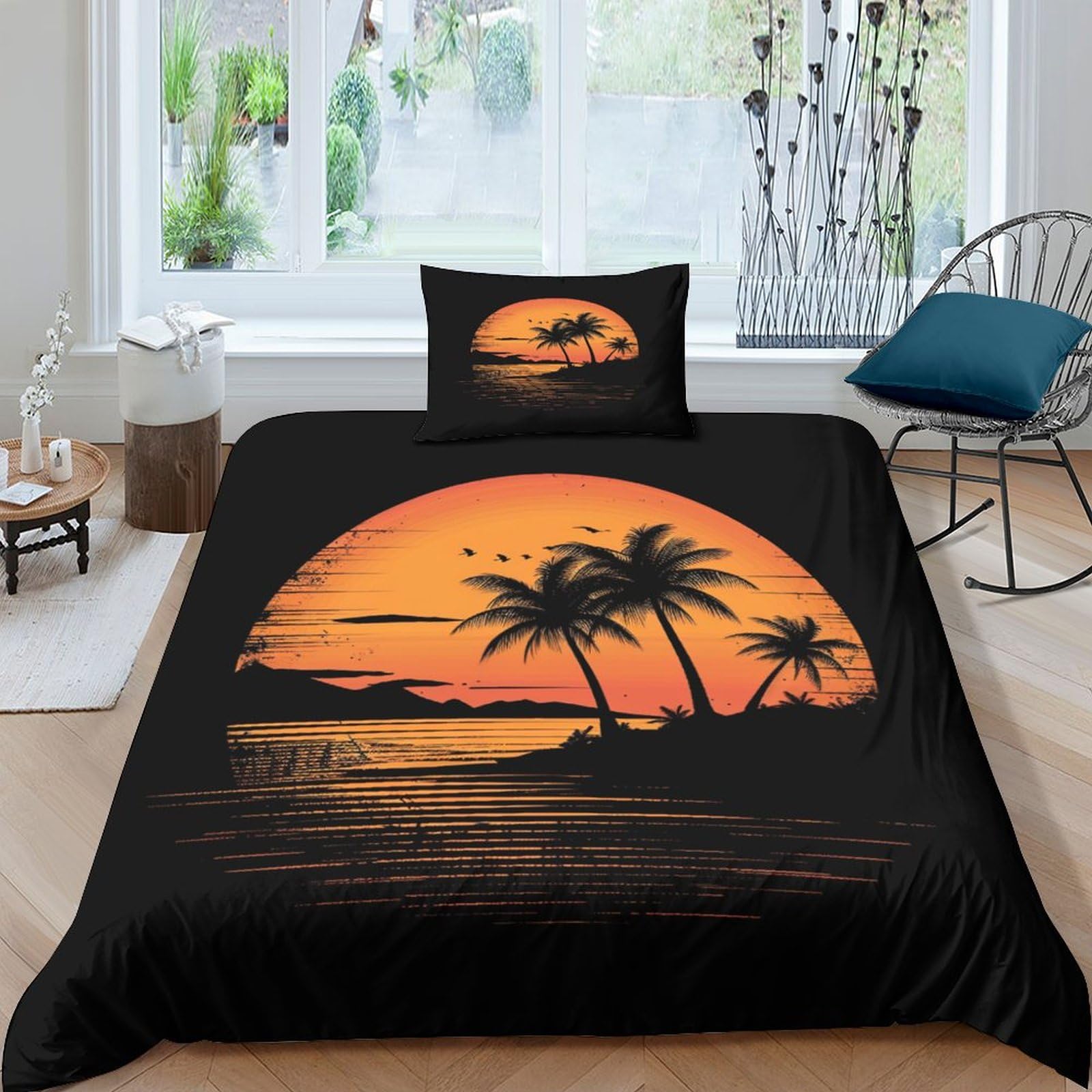 Housses de couettes respirantes en microfibre douce motif Île Coco