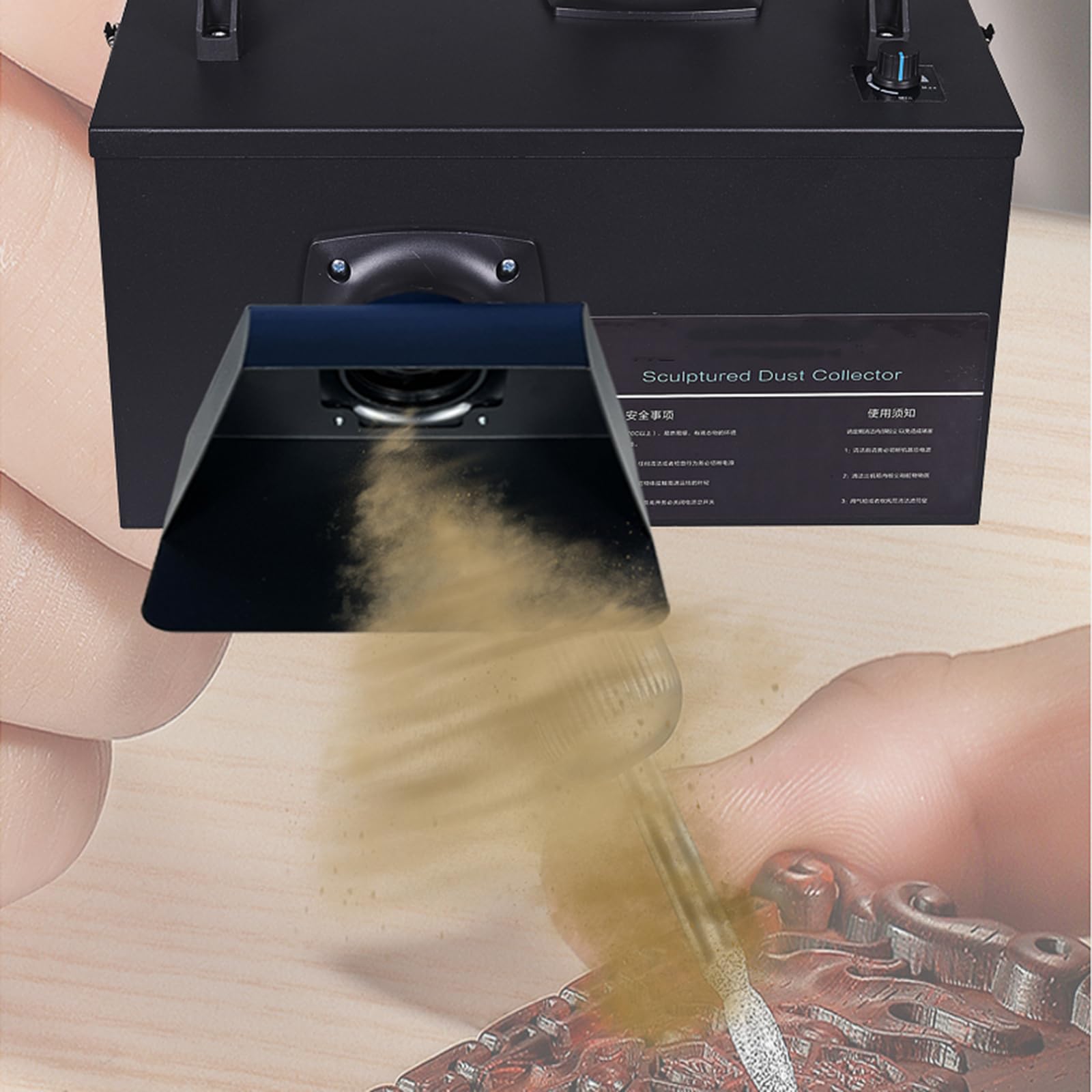 Aspirapolvere da Laboratorio, Aspirapolvere da Tavolo con Silenziatore, Regolazione Continua della velocità, Potenza di Aspirazione Regolabile, Volume d'Aria di 760 M³/h, per Levigatura