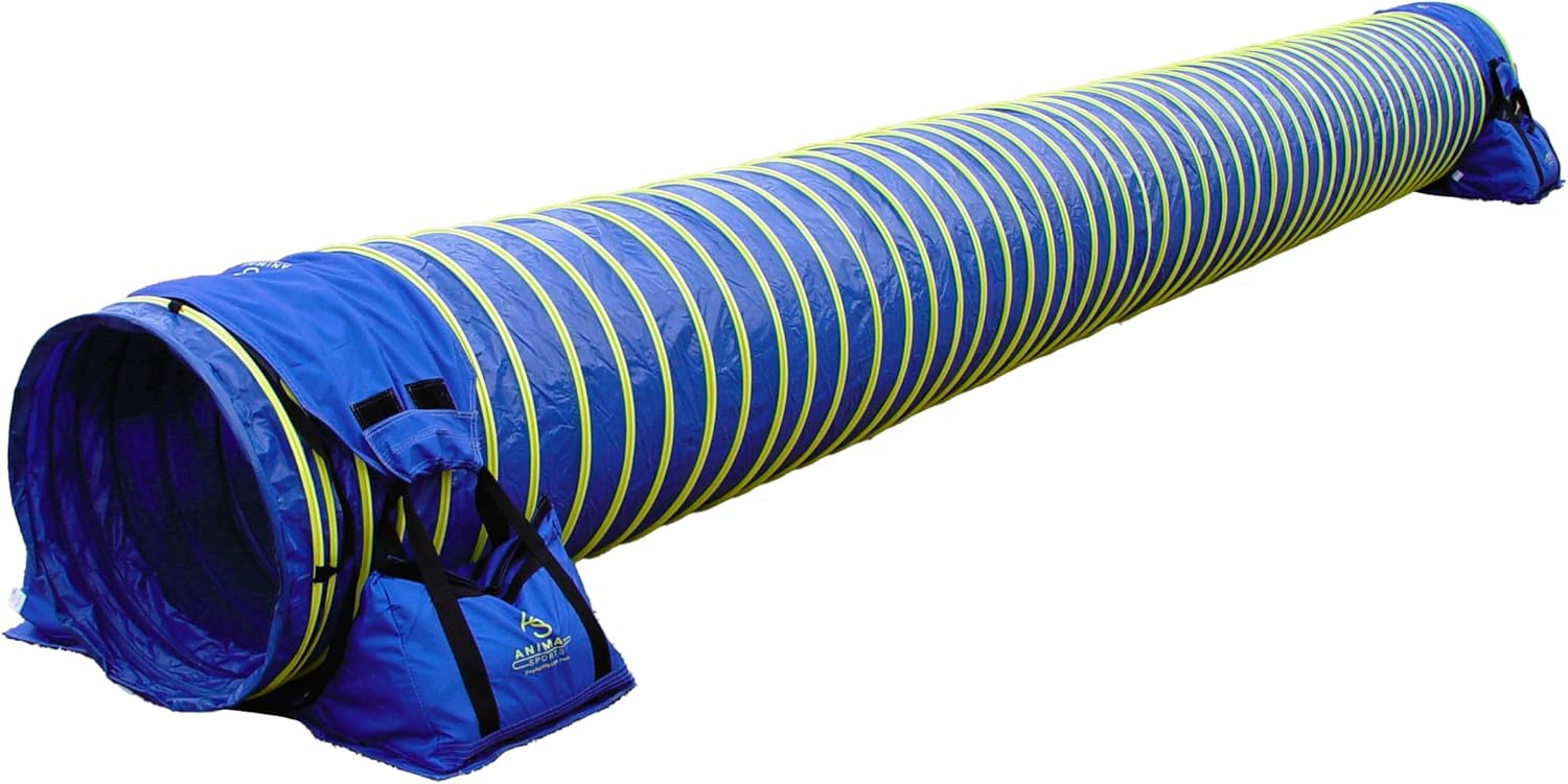 SHD - Super Heavy Duty Agility Tunnel with 2 Free Tiedown Systems, Competition & Training, for Dog Trainers and Business Users as Well (Yellow, 15')