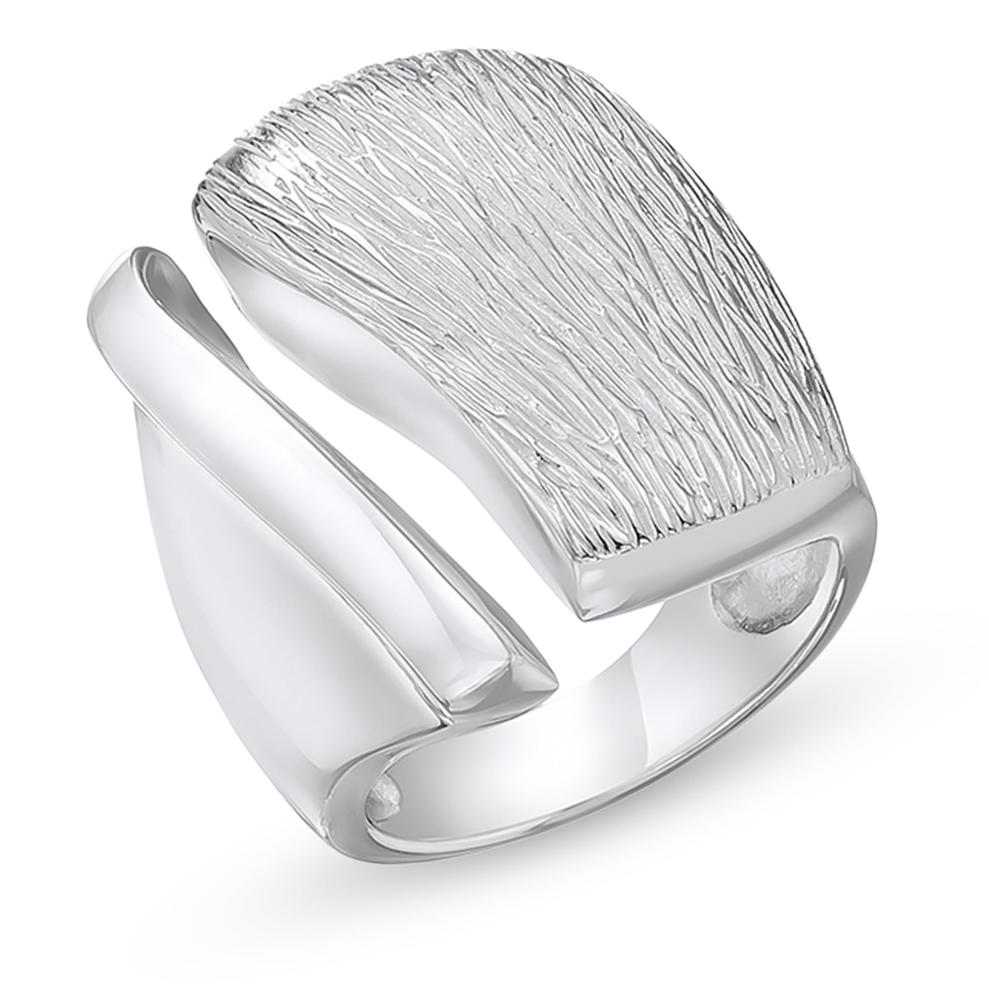 Bague faite à la main Cassini en argent 925 effet écorce - 8