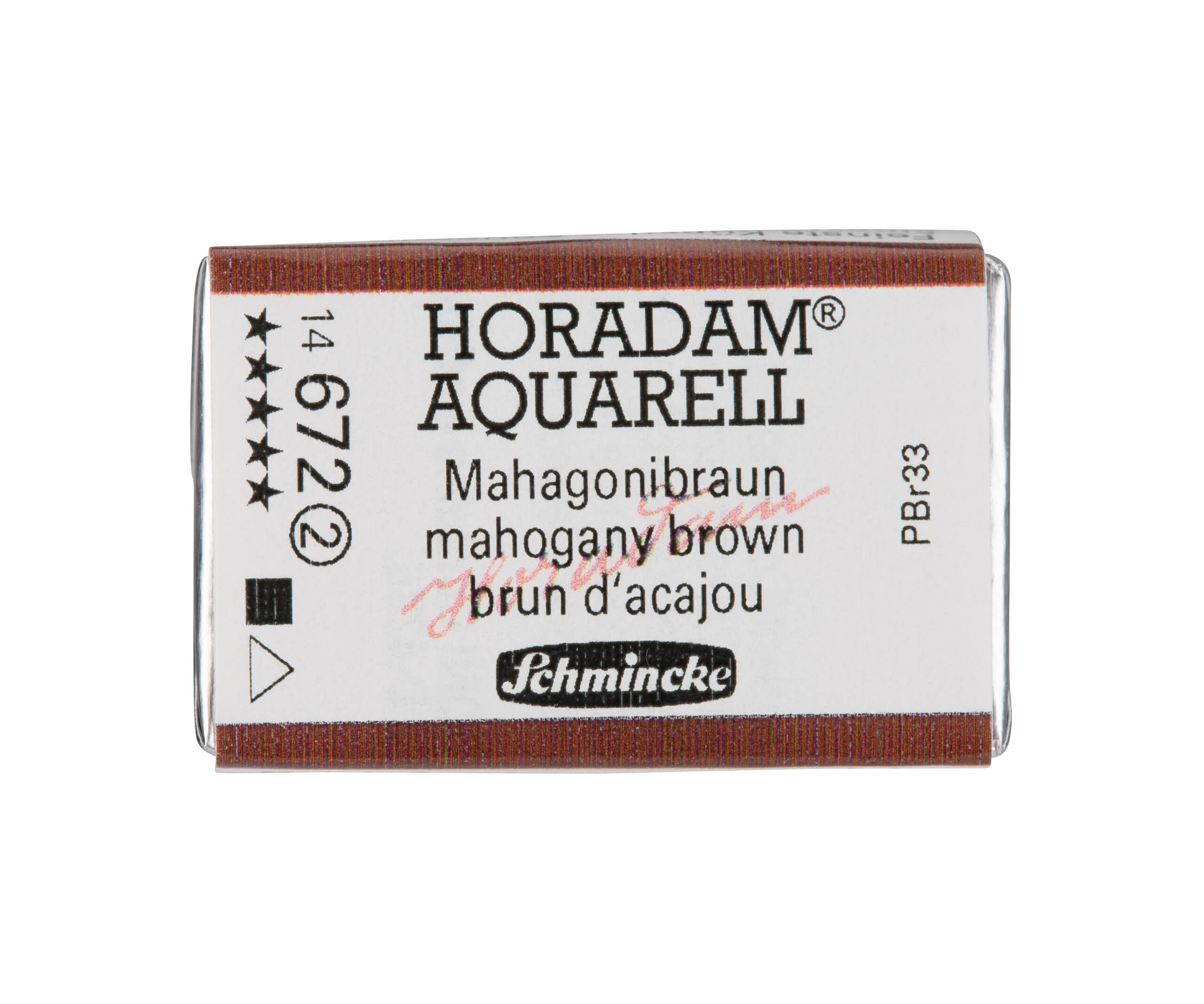 Schmincke HORADAM AQUARELL - Godet 1/2 Di 672 Marrón Caoba (Marrone Mogano) - Colore Ad Acquerello Granuloso Made In Germany