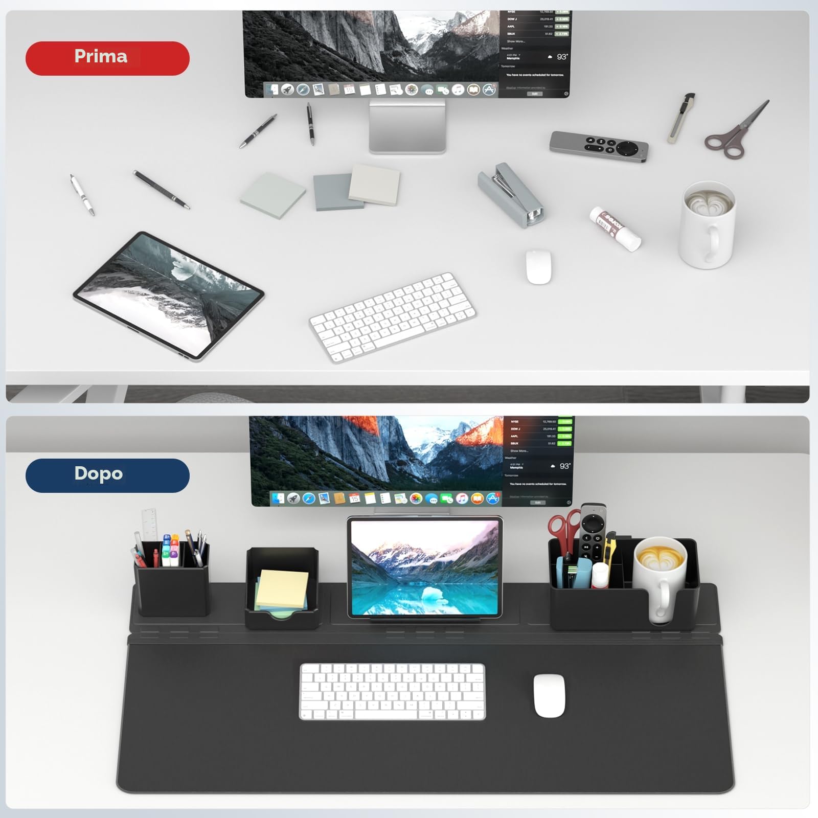 KDD Sottomano Scrivania Set Organizer Magnetici Tappetino Mouse Grande Supporto Telefono Portabicchieri Portapenne Contenitore Portacarte Gaming Ufficio Casa