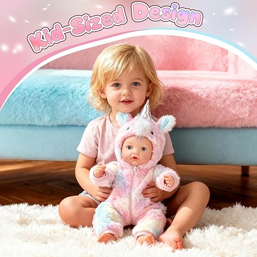 Miniatura 4 de Muñeca de bebé de 16 pulgadas  Muñeca realista de cuerpo suave, muñecas de bebé de silicona Reborn de la vida real con biberones y chupete, pañales,