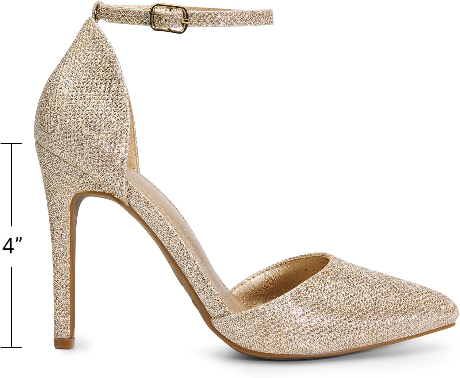 DREAM PAIRS Women's Oppointed-Lacey Pointed Toe Ankle Strap High Heel Stiletto Pumps Wedding Dress Shoes - Image 4