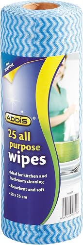 Addis All Purpose Cleaning Wipes, 25 Pack, Absorbent and Soft, Ideal for Kitchen and Bathroom