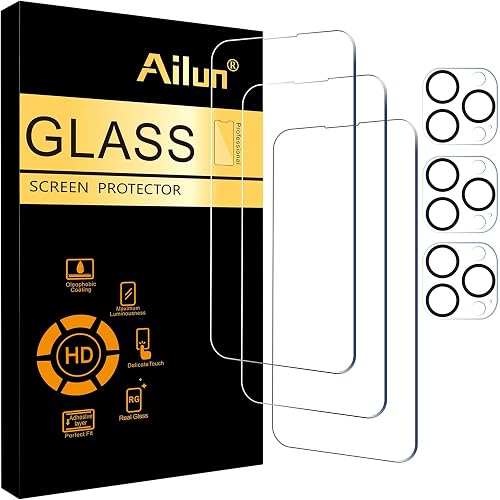 Ailun Screen Protector + Camera Lens Protector for iPhone 14 Pro, 3+3 Pack