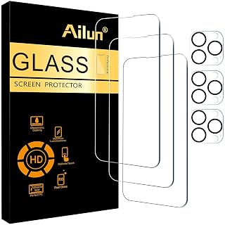Ailun Screen Protector + Camera Lens Protector for iPhone 14 Pro, 3+3 Pack | 6.1 Inch, Sensor Protection, Dynamic Island Compatible, Case Friendly, Tempered Glass Film, HD - Amazon product rated Grade A