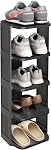 Kitstorack Vertical Shoe Rack: 8 Tiers Stackable Shoe Rack for Closet DIY Free Standing Shoe Organizer Small Shoe Shelf for Small Spaces and Narrow Spaces Plastic, White