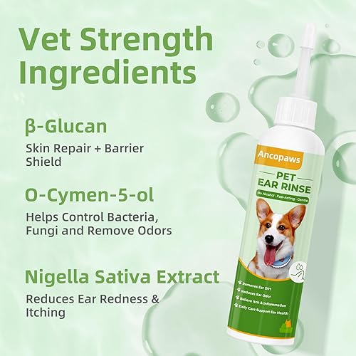 Miniatura 4 de Tratamiento de infección de oído para perros y gatos, gotas de tratamiento de infección de oído por levadura para aliviar la picazón, solución de