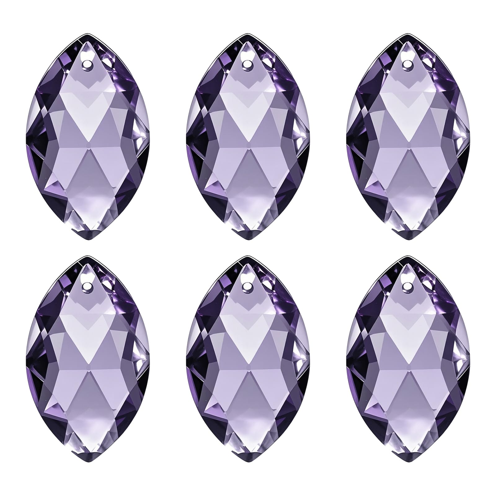 Prismes en cristal violet de 38mm pour illuminer votre décoration de lustre fait maison