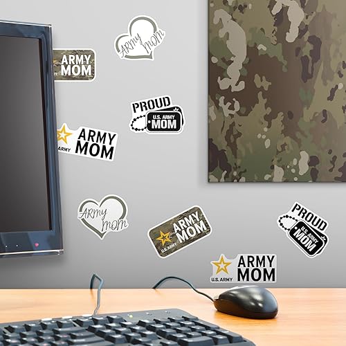 Miniatura 6 de Army Mom - Paquete variado de calcomanías de vinilo grandes de lujo de 100 unidades, para laptop, botella de agua, álbumes de recortes, tableta,