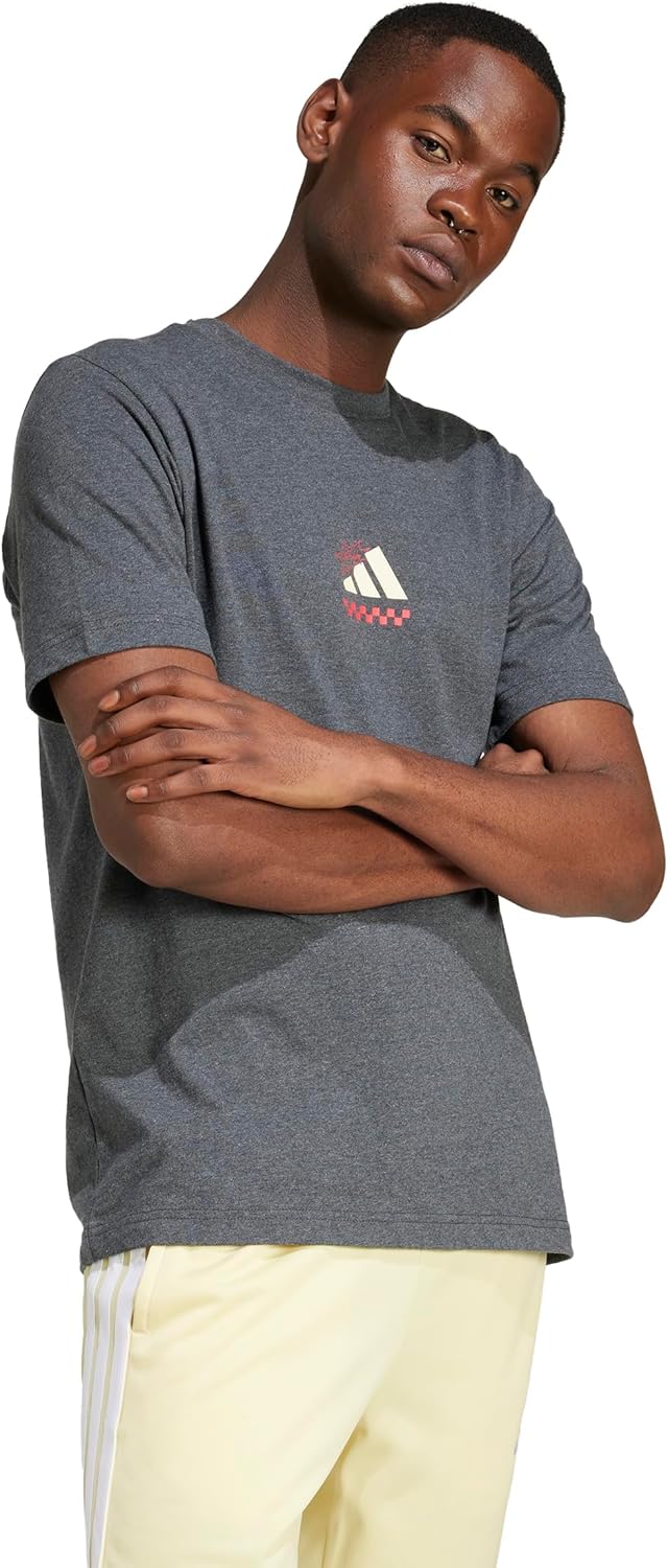 Adidas Mens Lounge Pizza Graphic T-Shirt - Image 3