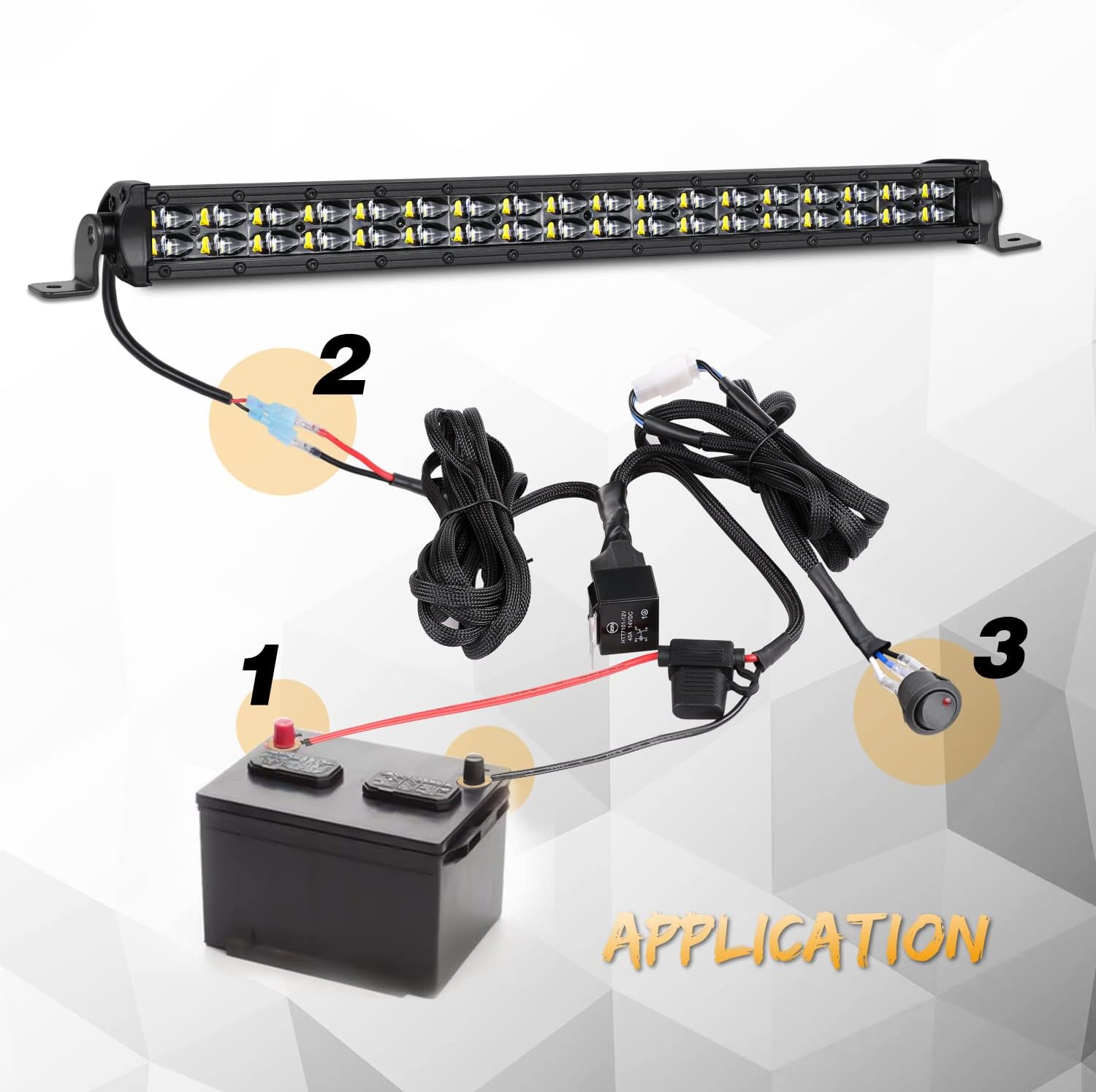 SWATOW INDUSTRIES 2PCS Light Bar Mounting Brackets with 1 Lead Wiring Harness : Automotive