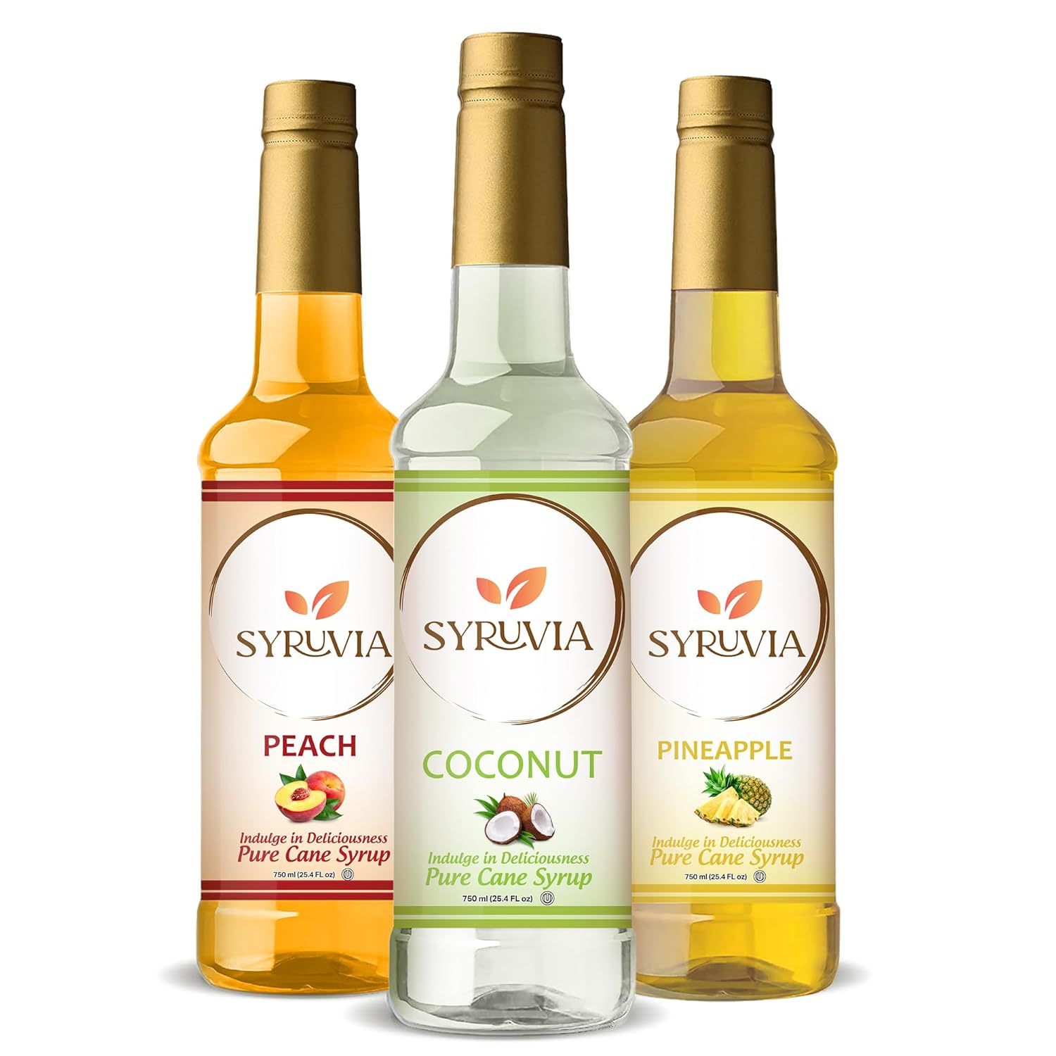 Syruvia Coconut, Peach and Pineapple Syrup Fruit Mix