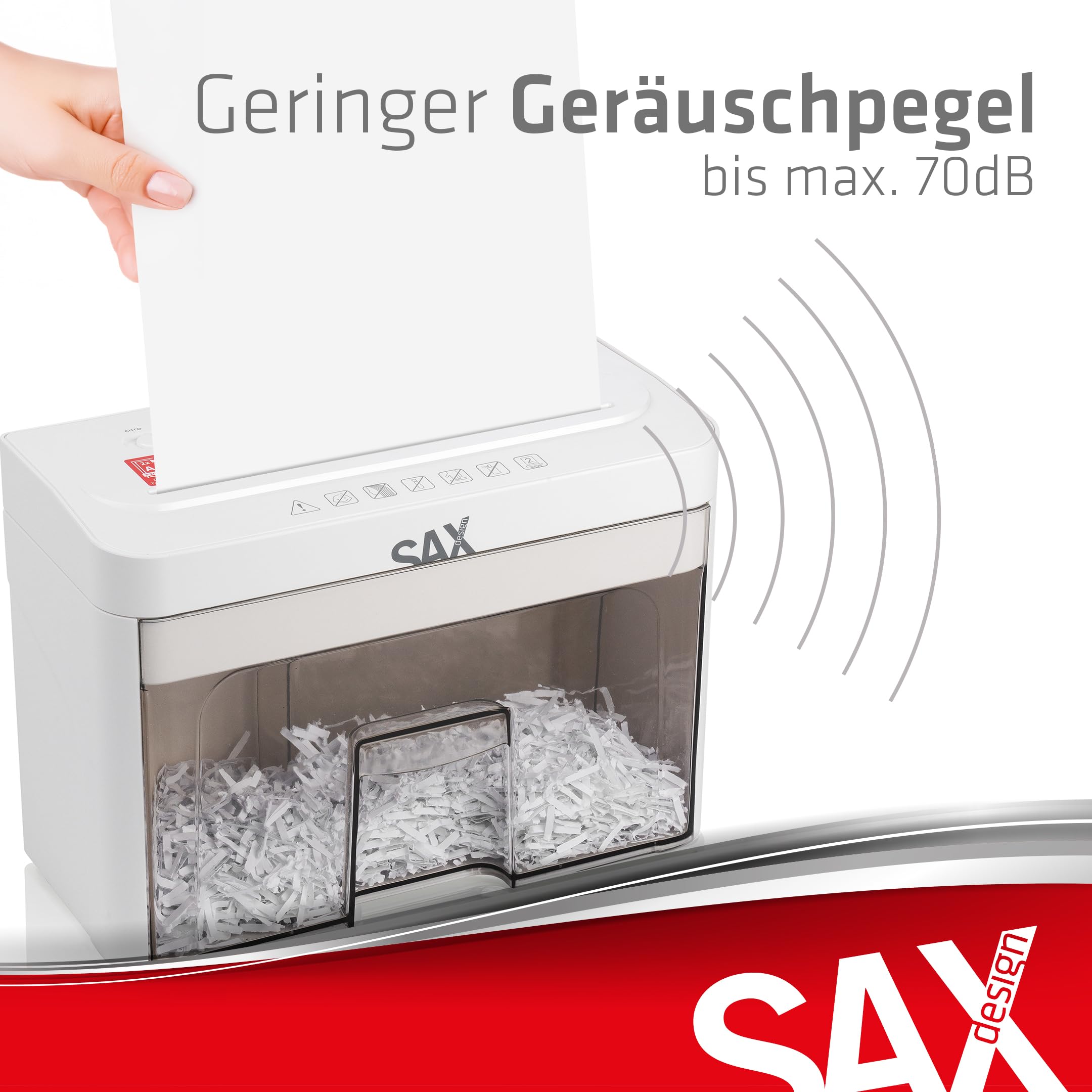 Sax Bruno Destructeur de Papier 3x18 mm 220 mm A4 3,5 L Silencieux 70 dB
