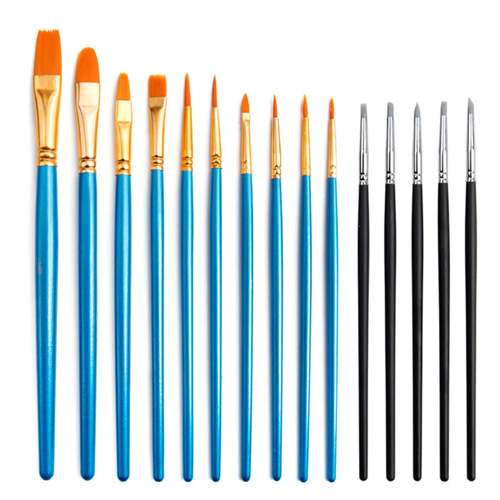Sjdopulse The Multi-Purpose Brushes Acrylic Paint Brushes Set, 15Pcs Paintbrushes For Acrylic Painting Oil Watercolor Canvas Boards Rock Body Face Nail Art