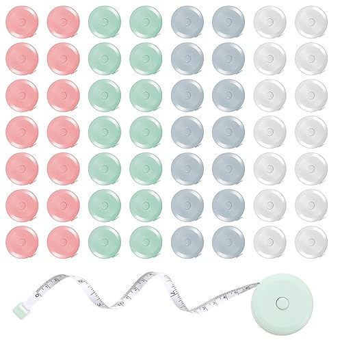48 cintas métricas retráctiles de 60 pulgadas, cinta métrica suave, tamaño de bolsillo para medición corporal, pérdida de peso, costura, tela de