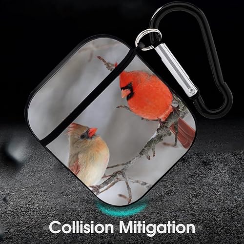 Miniatura 6 de Northern Cardinal - Funda protectora compatible con Airpods 1 y 2 Bluetooth, caja de almacenamiento divertida con llavero