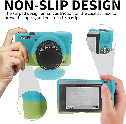 Miniatura 12 de Easy Hood Funda para cámara digital Canon Powershot G7 X Mark III, funda protectora de silicona suave con cubierta de lente extraíble para cámara