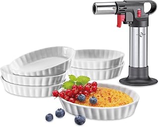 KÜCHENPROFI Crème Brûlée-Set DELUXE, Flambierbrenner, 6 Schälchen | Flambierer m — Empfehlung für Crème Brûlée