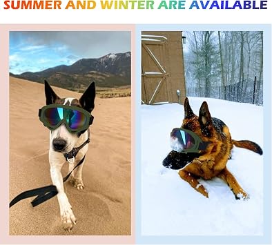 Large Dog Sunglasses, Dog Goggles with Adjustable Strap UV Protection Winproof Dog Puppy Sunglasses, Suitable for Medium-Large Dog Pet Glasses, Dogs Eyes Protection