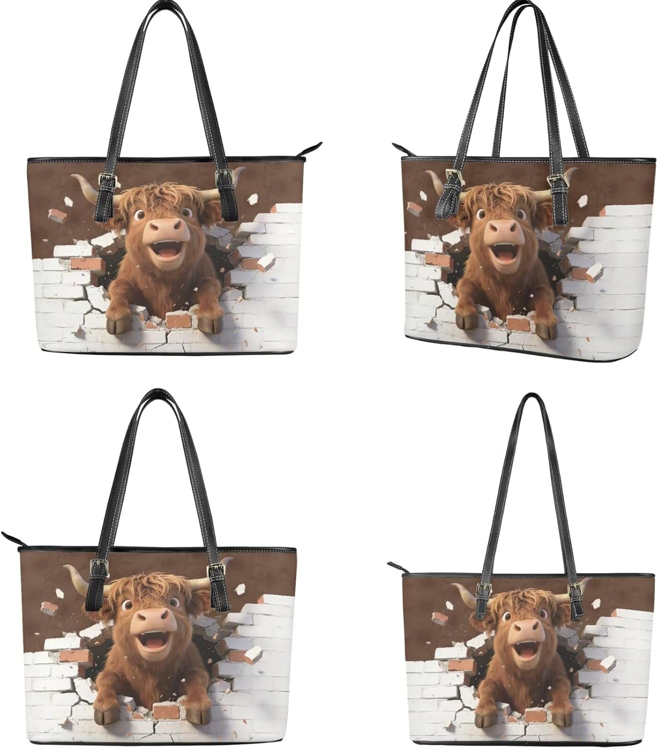 Women's Handbag and Wallet Set PU Leather Tote Bag Purse with Wristlet Wallet Top Handle Bag with Zipper