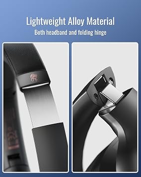 Hybrid Active Noise Cancelling Headphones, Wireless Over Ear Bluetooth, 50H Long ANC Playtime, Rotatable and Foldable, HiFi Audio Deep Bass, Customized EQ via APP, Transparency Mode