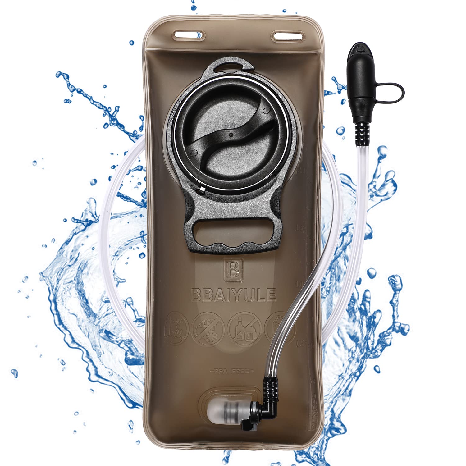 BBAIYULE® Hydration Bladder 2 L, BPA Free, Material Reinforced, Leak-Proof Water Container, 2.0 Hydration System for Backpack, Hiking Backpack for Hiking and Cycling