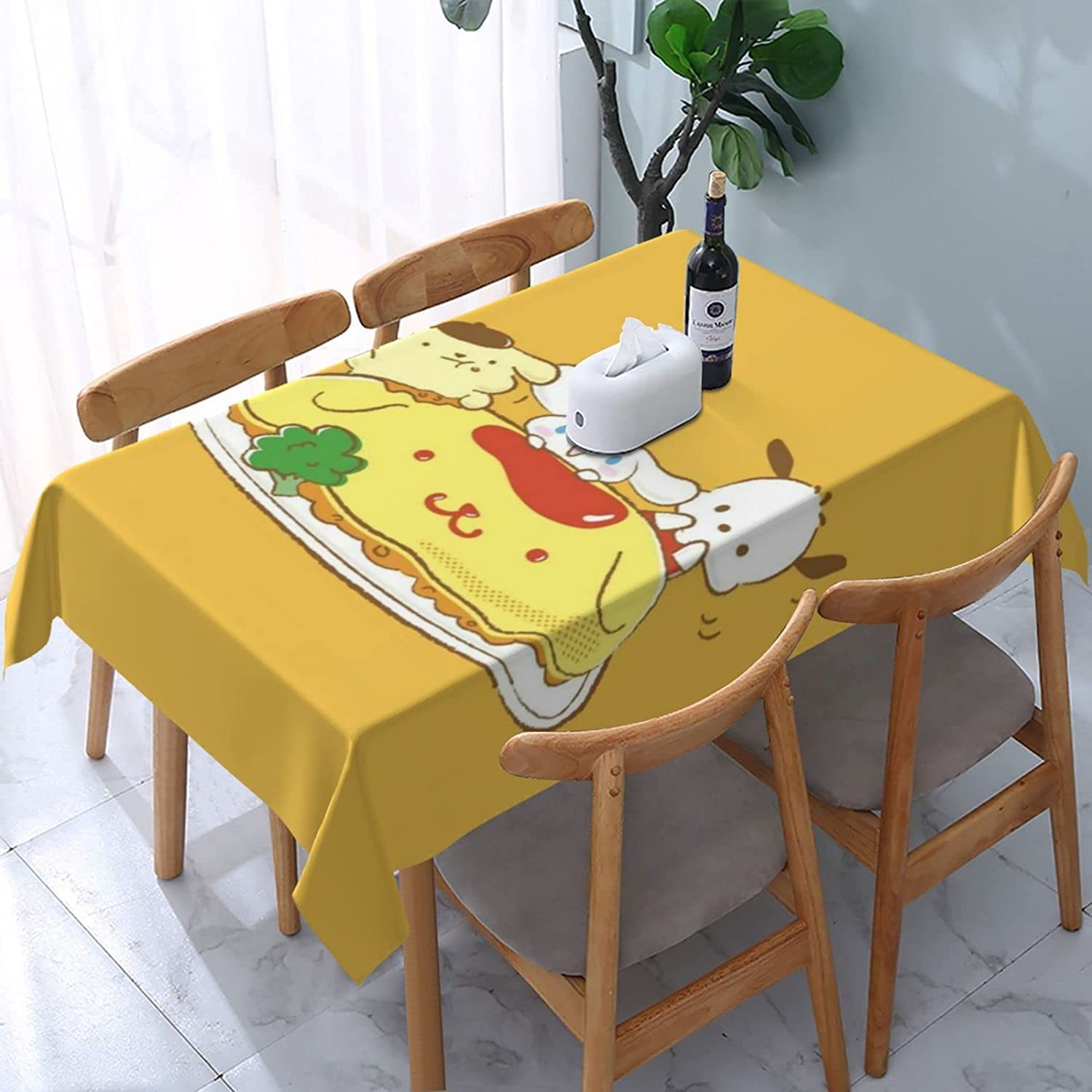 Amazon｜ぽむぽむプリン テーブルクロス 上質な防水防油生地で作られ