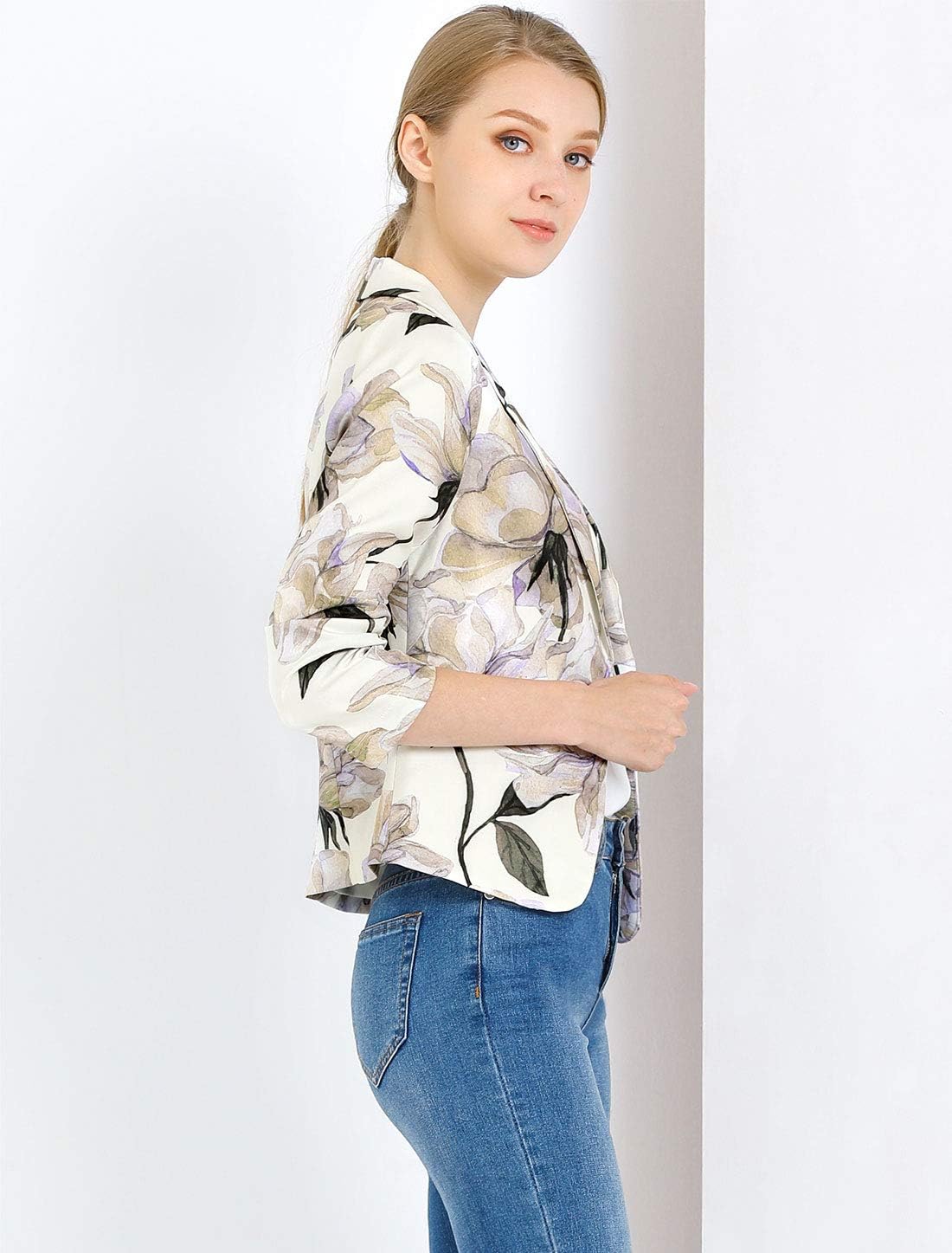 Allegra K Women's Dressy Casual Blazer Open Front Office Work Business Lightweight Crop Suit Blazers - Image 4