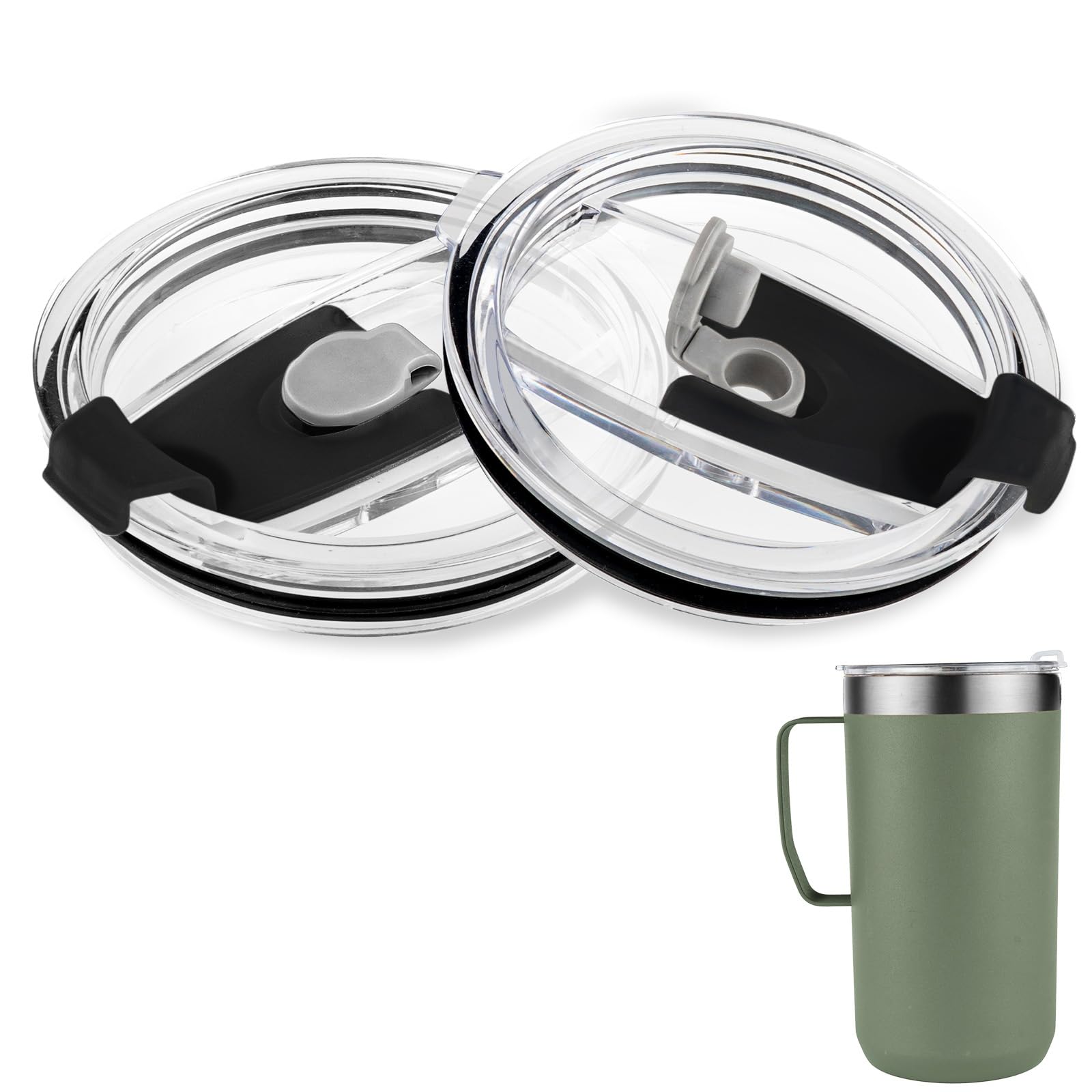 2Pack Replacement Lids Compatible with Stanley 24oz 12oz Camp Mug, Spill Proof Insulated Cup Lid for Stainless Steel Coffee Mug（Cups NOT Included）-image-42