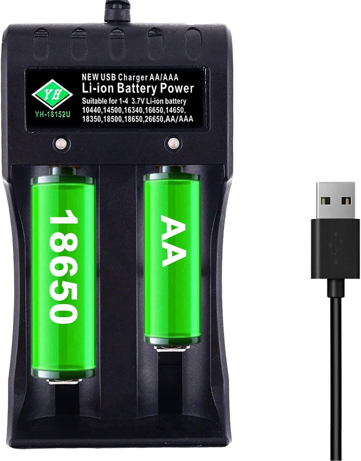Amazon.com: 18650 Lithium Battery Charger AA Battery Charger for 3.7V ...