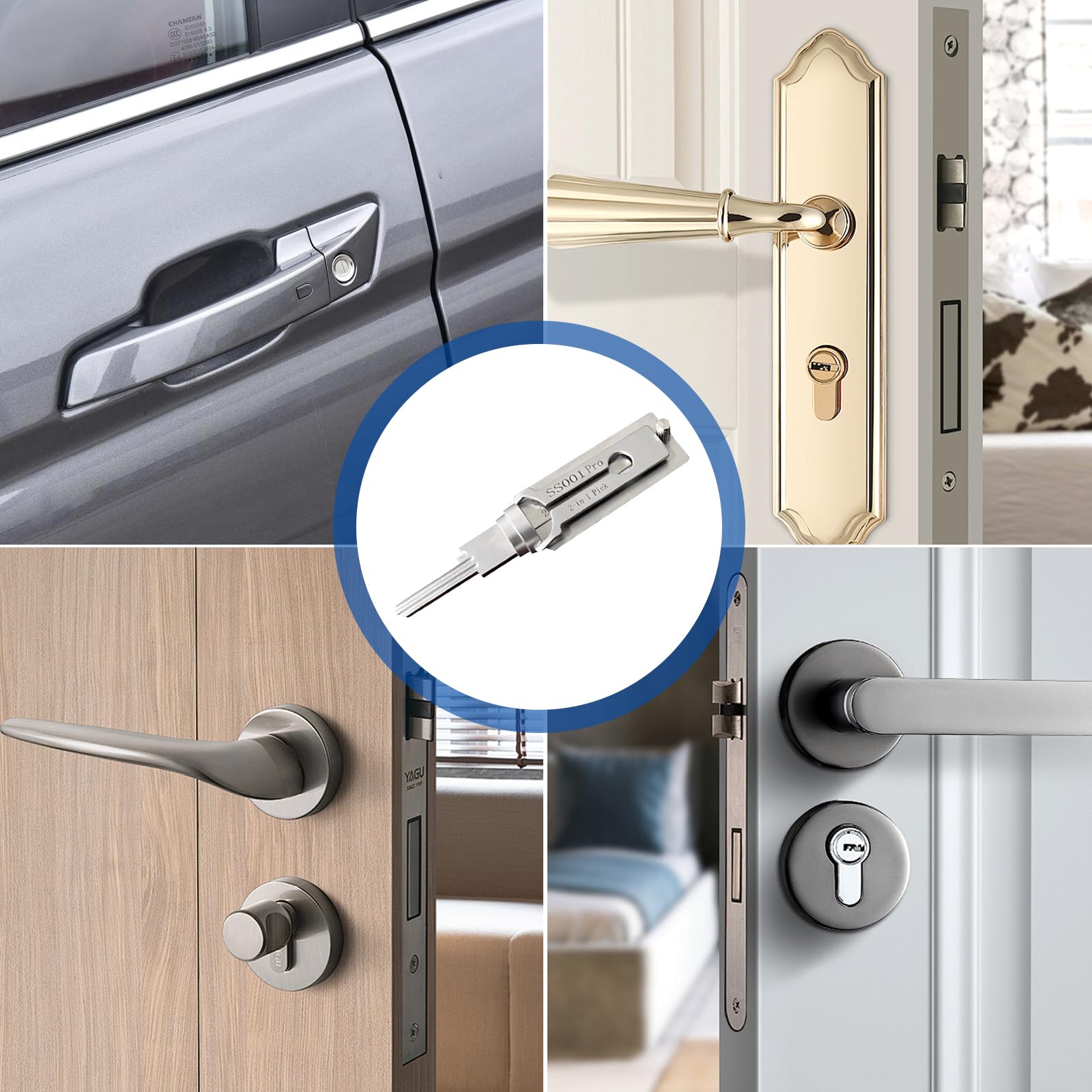 Master Key Decoder,Stainless Steel Master Key Decoder,Door Lock Opener Pick,SS001 Lock Pick Decoder,Para Diversos Escenarios,Como Abrir Cerraduras,Leer Cilindros De Cerraduras Y Fabricar Llaves