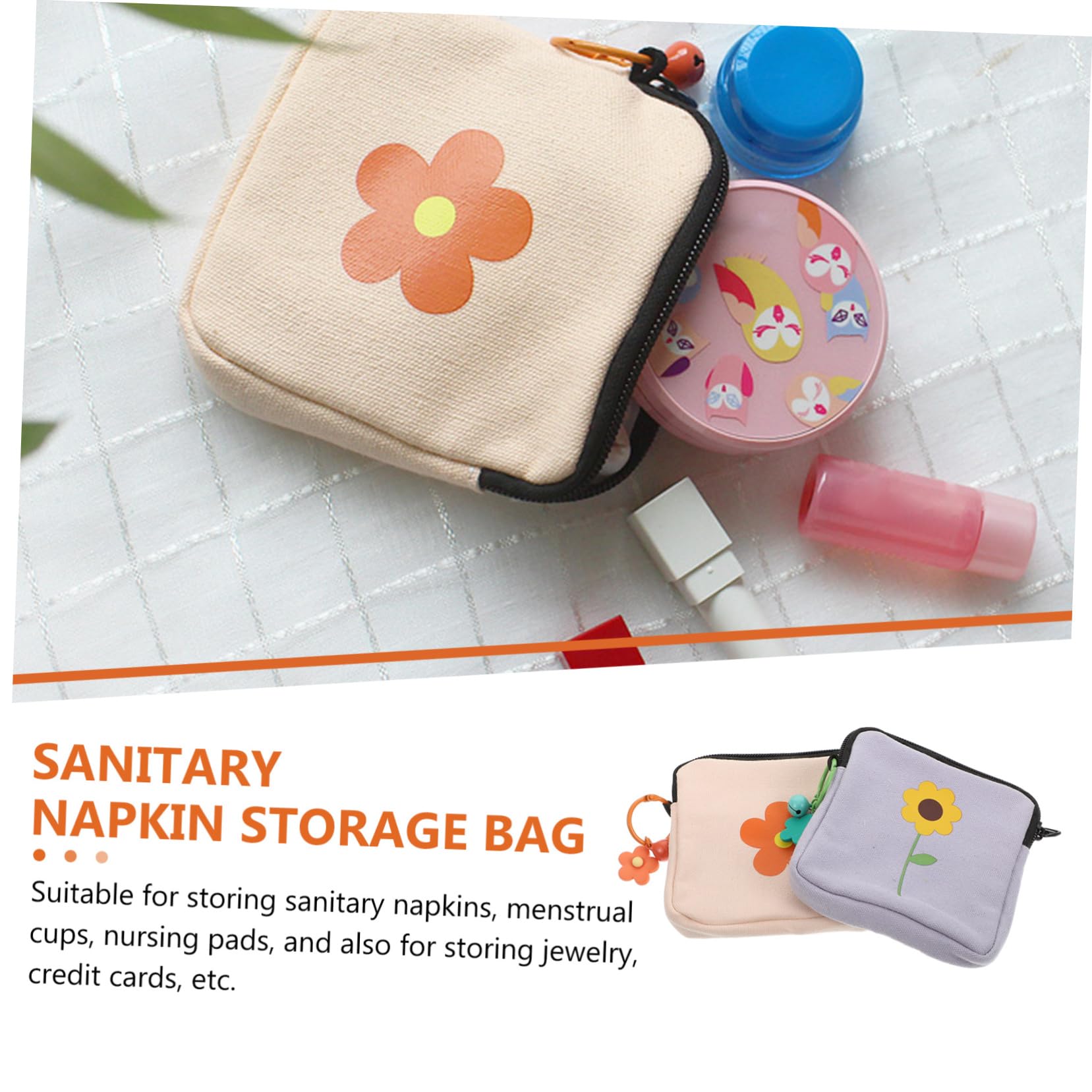 GLEAVI 6piezas Bolsas De Almacenamiento De Compresas Menstruales De Diseño Elegante Prácticas y Portátiles Para o Para Artículos Femeninos y Accesorios