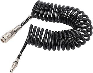 Coiled Air Hose, Easy Lightweight Anti Kink Stable Air Extension Hose for Car (5m/16.4ft)