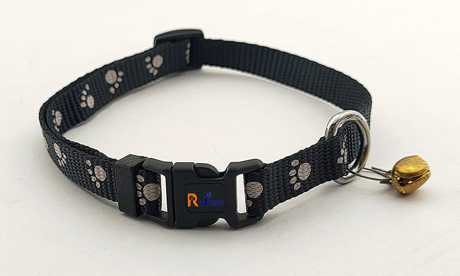 Woofy Cat Collars with Bell Soft Adjustable Safe Collar Solid and Protection Breakaway Cute Kitty Neckband with Paw Print for Puppy and Cat (Black) (B0BFLNNCQN) Amazon Price History, Amazon Price Tracker