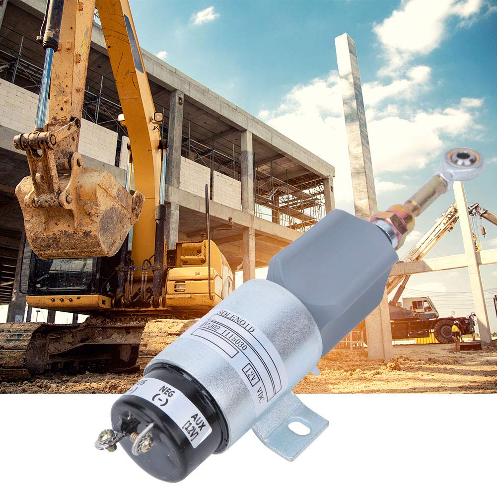 Solenoide de Apagado de Combustible, Voltaje 12V B4002-1115030 Válvula Solenoide de Apagado de Combustible Accesorios para Excavadora