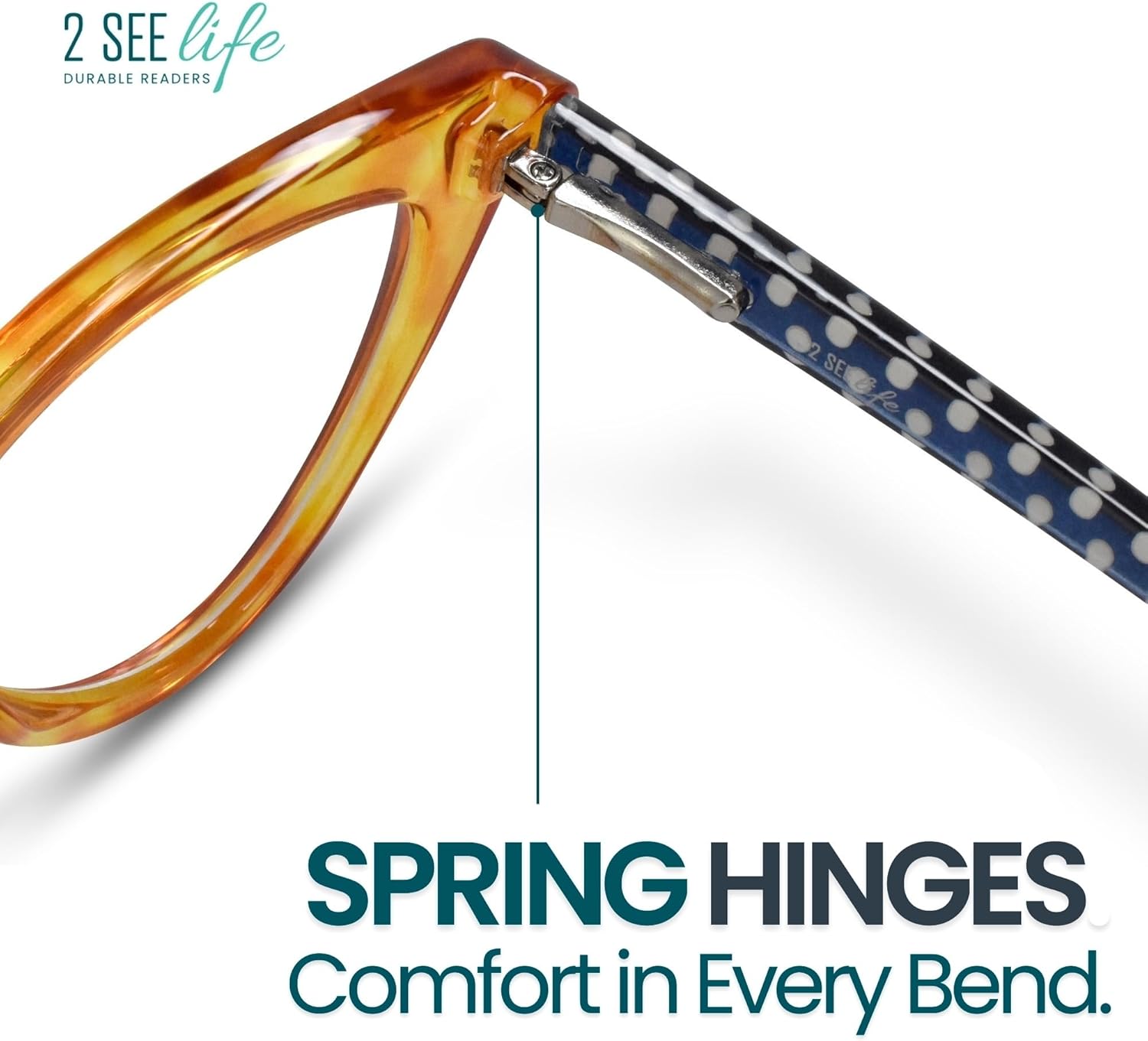 2SeeLife Premium Cat Eye TR-90 Reading Glasses Multipack for Women – Narrow–Medium Fit, Sturdy Frame, Spring Hinges, Stylish Readers, Honey Yellow, Red, Brown Tortoise, +1.75