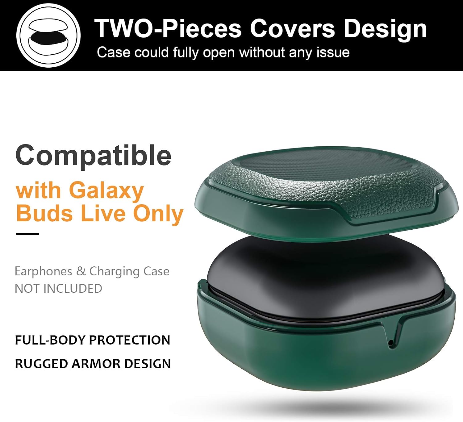 Witzon Compatible with Samsung Galaxy Buds Pro Case 2021 / Galaxy Buds Live Case Cover with Keychain, TPU Shockproof Protective Hard Case for Galaxy Wireless Earbuds Carrying Case Accessories Green