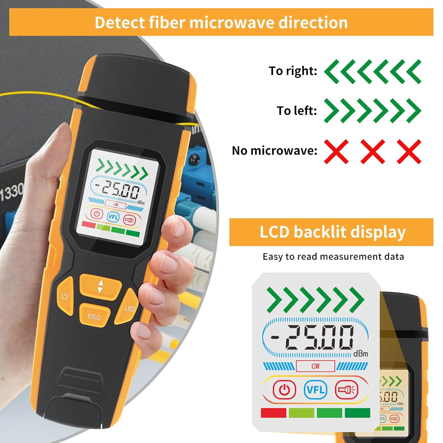 Henkion Live Optical Fiber Identifier - Handheld Fiber Optic Identifier 850nm to 1700nm, Real-time Fault Locator with Color Screen