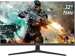 Monitor Gamer 32" 4K 75Hz 1ms com Suporte Ajustável 178º Conexões HD.MI e DisplayPort para Jogos e Entretenimento