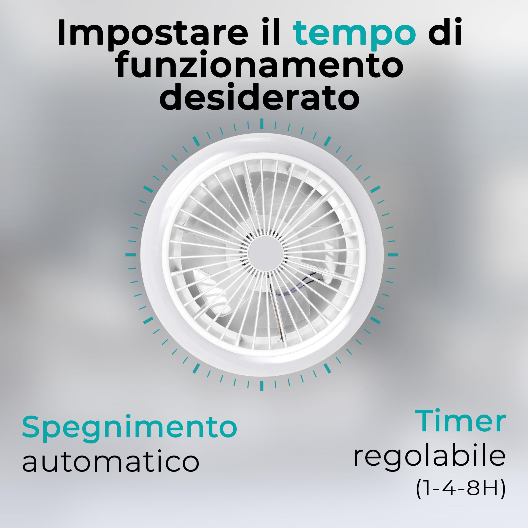 Noaton® Polaris bianco 11045W Ventilatore da soffitto, timer, paralume, telecomando, dimmerabile LED max 41 W, 3 temperature di colore, flusso d'aria fino a 60 m3/min, per camera da letto, diametro