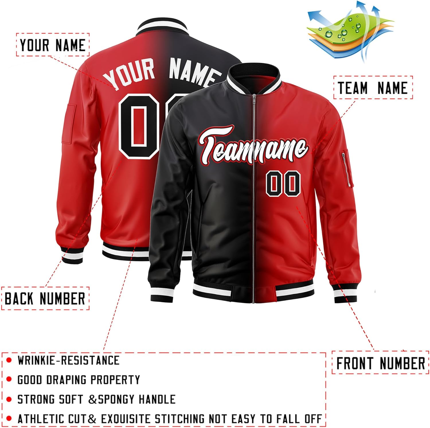 Custom Varsity Baseball Jacket Blend Windproof Coats Personalized Stitched Letters Number For Adult Youth